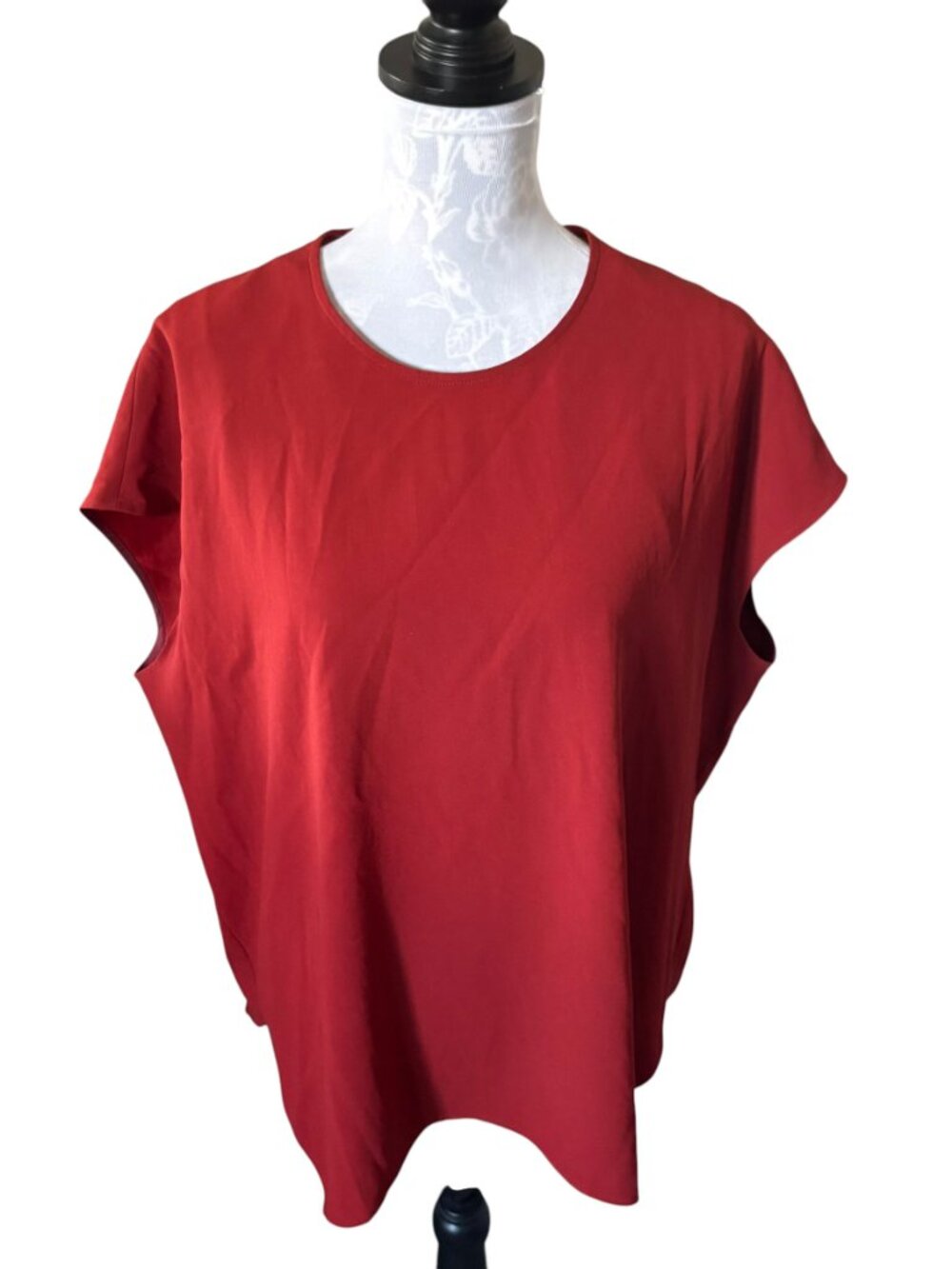 MM LAFLEUR Red Orange Sleeveless Top Blouse Womens Large